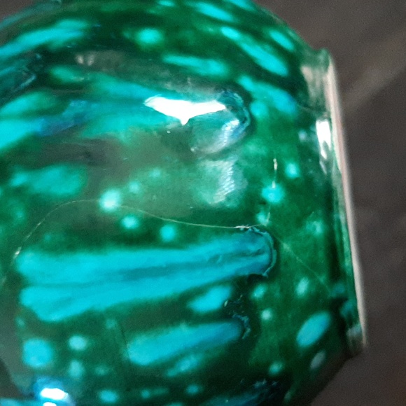 Hand Made Small Dripped Glaze Green Pitcher Vase - Picture 6 of 8